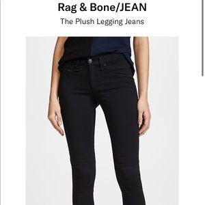 Rag & Bone/The Plush Legging Jeans in Black Plush